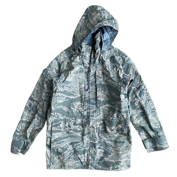 Camo Parka Small Long Shell Jacket Tiger Stripe Underarm Vents Hunting Outdoor - Picture 2 of 13